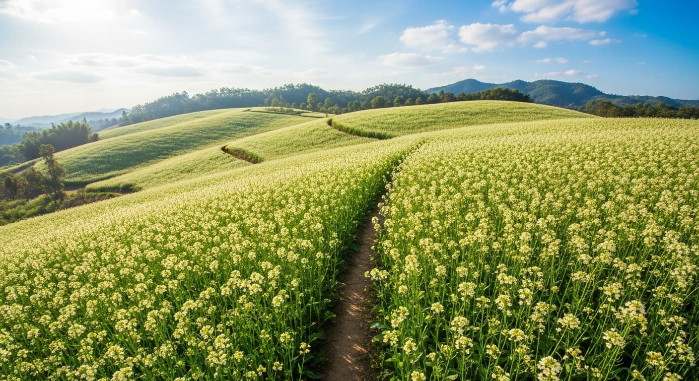 Mộc Châu mùa hoa cải trắng: Lạc bước giữa thiên đường tinh khôi