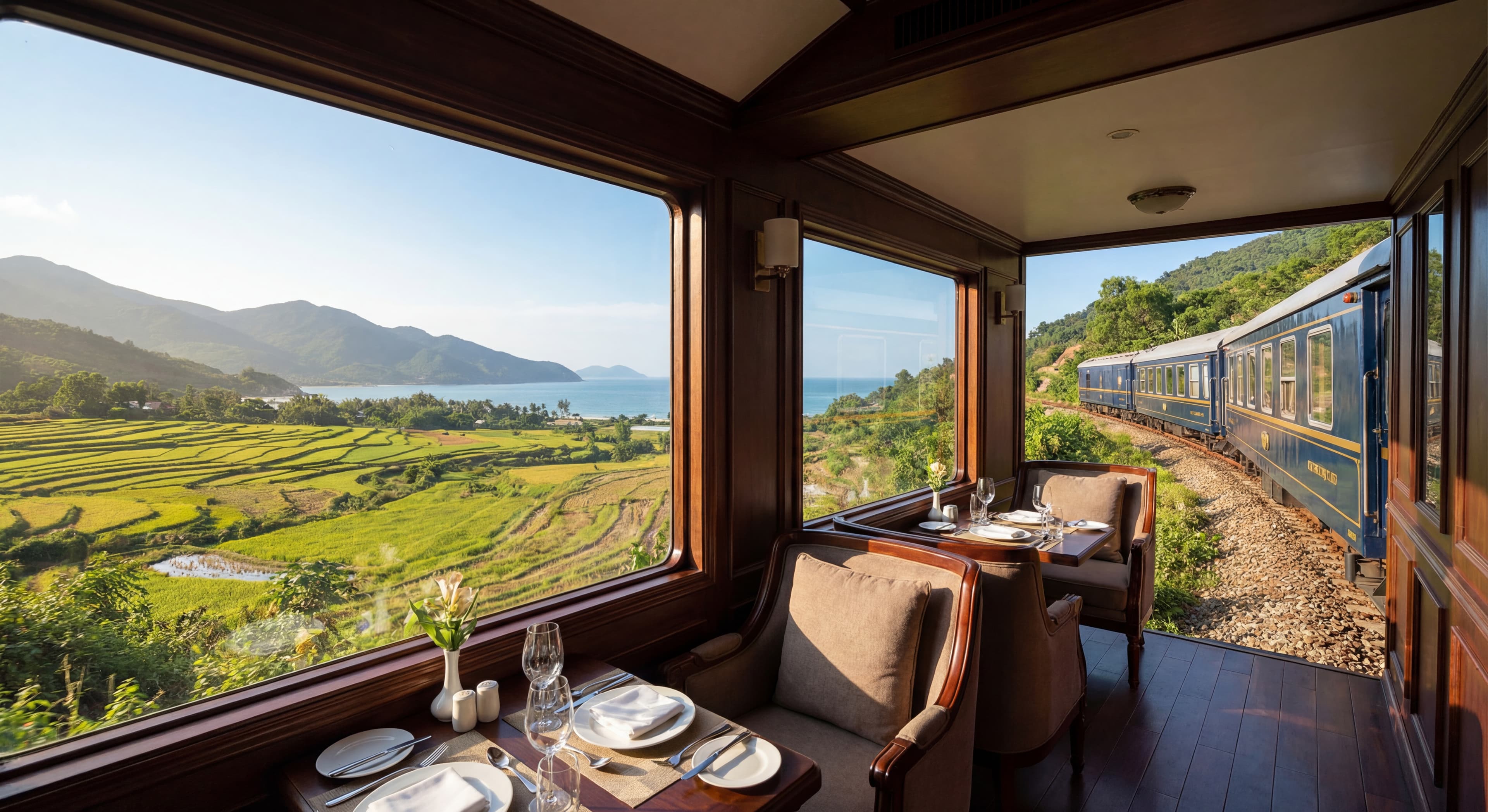 Du lịch tàu hỏa 5 sao The Vietage: Trải nghiệm ngắm cảnh miền Trung đẳng cấp